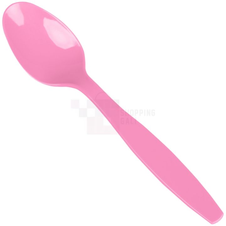 PINK COLOR SPOONS - PACK OF 20 SPOONS - PINK THEME PARTY TABLEWARE