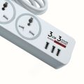 Speed-X Premium Portable Extensions Leads Power Strip 3Socket+3Usb Fast Charging  Port 303pu. 