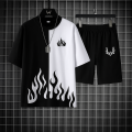 New trendy fired printed summer tracksuit for men and boys. 