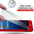 For Vivo V7 1718 5.7 inch Free Tempered Glass 360 Full Coverage Matte Finish Sturdy Hard Acrylic All-around Protection Cell Phone Case. 