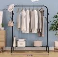 1 PC Multipurpose Clothes Metal Rack with Bottom Shelves Closet Organizer - Freestanding Clothes Garment Stand Light weight Rack for displaying clothes (Black). 