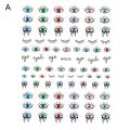 Nail Slider Eyes Patterns 3D Effects Ultra Thin Abstract Line Pattern Evil Eye Design Nail Sticker for Women. 
