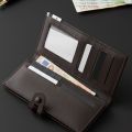 Yuandeli Men’s Long PU Leather Wallet | Slim Business Card Holder | Multi-Card Bifold Purse for Men. 
