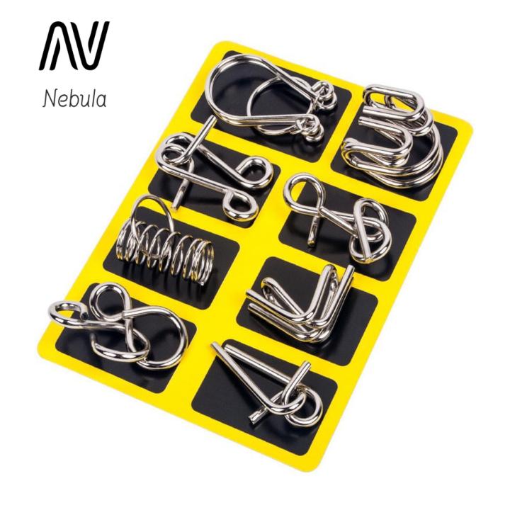 Nebula Supreme Puzzle Ring Kit Mind Logic Iq Test Metal Puzzle Ring Game Set for Kids Adults Educational Brain Toy Gift for Boys Girls Brain Metal Puzzle Ring