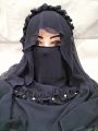 Crown Hijab With Naqab Ready To Wear| Crown Niqab Hijab for Girls | Crown Style Naqab and Hijab. 