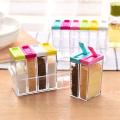 Spice Jars Dispenser Masala Rack Easy Flow Storage Crystal Seasoning Box  6 pcs Jar Spice Rack Pepper Salt Spice Masala Box Spices Case Kitchen Dining Storage Containers (6 pcs). 