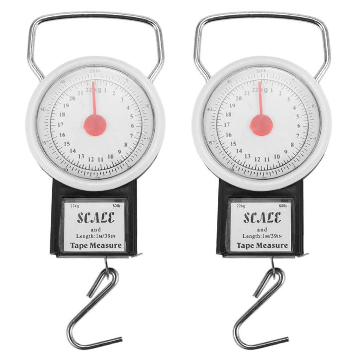 2X Portable Luggage Travel Scale Hang Suitcase Hook 22Kg 50Lb Measuring Tape
