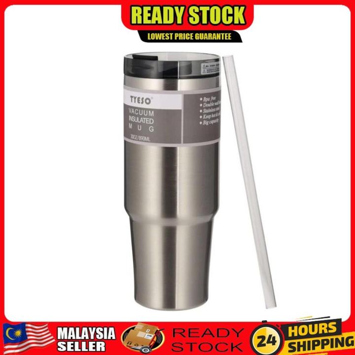 890ML Tyeso Tumbler 5xGifts Botol Air Stainless Steel Bottle Water Bottle With Straw Keep Hot Cold Drink Insulated Flask Tumbler Botol Air Termos Thermos Flask 保温杯保温瓶