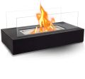 Firefriend DF6500 Biofireplace with Stainless Steel Burner,Glass Panels,Flame Extinguisher,Rectangular,Bioethanol Black. 