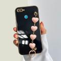 COROGI for OPPO A12 Back Cover with Love Heart Bracelet Chain Stylish 6D Plating Shiny Cases Soft Silicone Mobile Phone Case Pouch for Girls. 