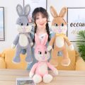 Cute buck tooth rabbit plush toy little white rabbit doll doll doll funny gift men and women birthday gift. 