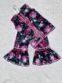 Baby dress Summer lawn printed 2pc frock for girls (Random Design). 