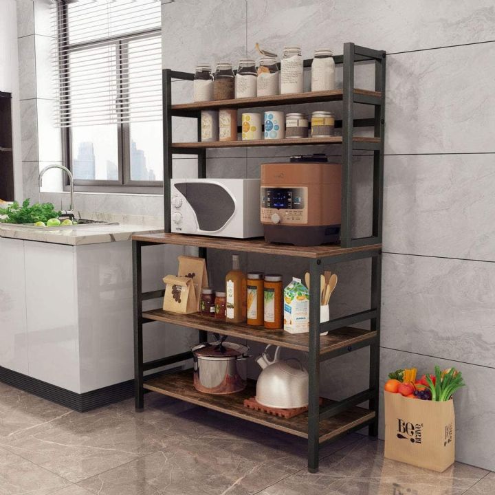 5-Tier%20Coffee%20Bar%20with%20Storage,%20Microwave%20Stand%20Kitchen%20Rack%20with%20Hutch,%20Free%20Standing%20Kitchen%20Utility%20Shelves%20Organizers,%20White%20and%20Gold%20-%20Image%202