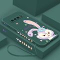 Samsung Galaxy S10 S9 S10+ Plus S10E Cute Stellalou Casing Square Edges Liquid Silicon Back TPU Soft Case with Lanyard Cover. 