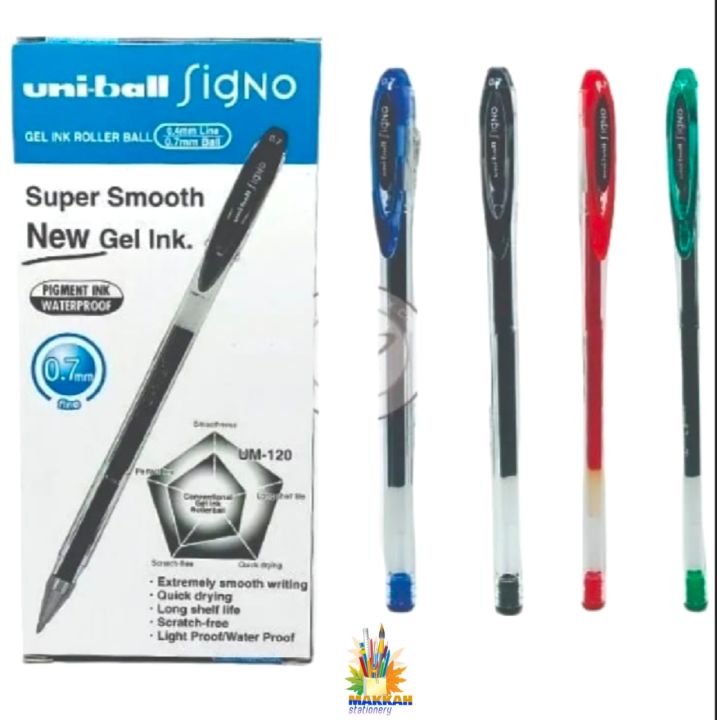 Uni-Ball Signo UM120 Gel-Tintenroller – 0,7 Mm, Blaue Tinte, 3er Pack