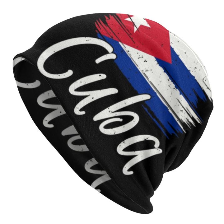 Streetwear Cuba Cuban Havana Flag Skullies Beanies Men Women Winter Warm Beanie Hat Cuban Patriotic Knitted Bonnet Cap for Ski