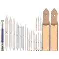 20x Blending Blending Stumps Paper Tortillon Set Tool with 2 Sandpaper Pencil Sharpeners Sketch for Teenager Artist School DIY. 