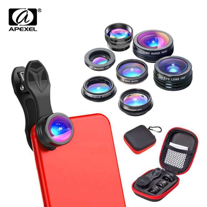 APEXEL in Phone Camera Lens Kit Fish Eye Wide Angle/macro