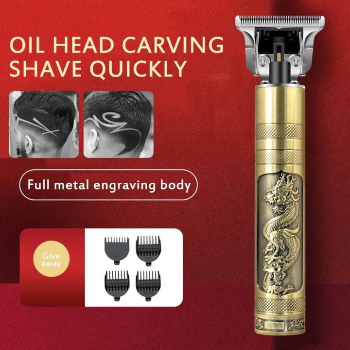 ORIGINAL VINTAGE T9 metal RECHARGEABLE Electric Hair clipper professional hair cutting machine T9  trimmer for men with cordless steel body