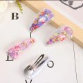 GP Elanor 2 Pcs/Set Glitter Sequin Appliques Hair Clips Quicksand Carrot Design Transparent Glitter Filling Applique Hair Pins Cute Snap Clips Girl DIY Fashion Hair Clip Accessories. 
