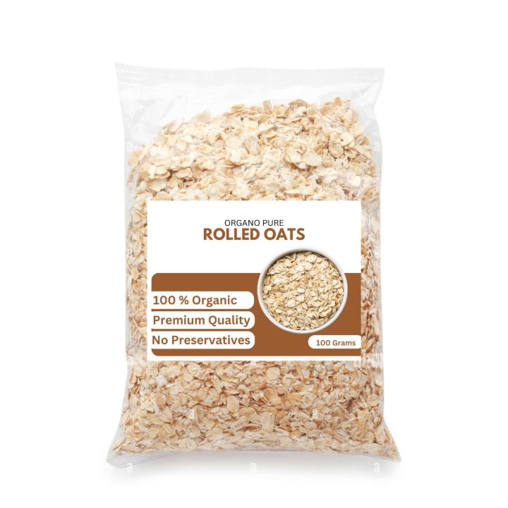 100 Grams Rolled Oats | 100% Organic and Natural | GMO Free | Organo Pure