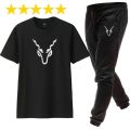Pack Of 3 Summer Tracksuit Set for Men (T-shirt + Trouser + Short). 