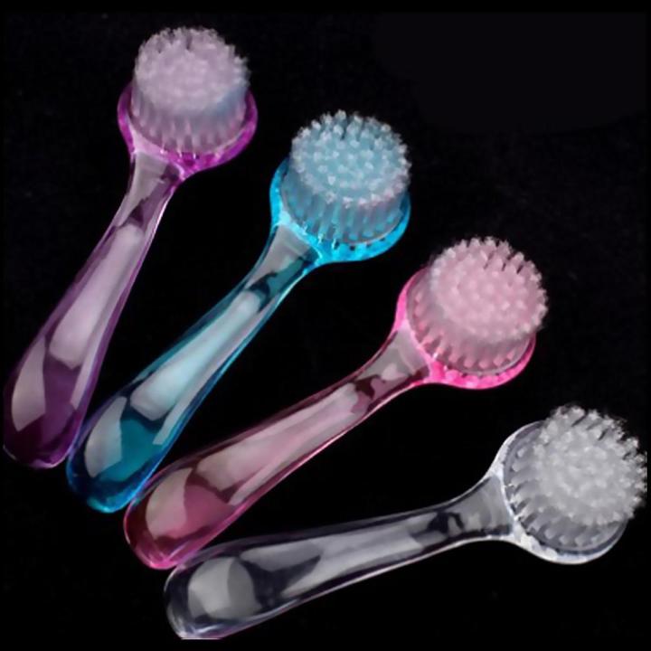 Non-electric Exfoliating Facial Brush Skin Care Soft Scrub Plastic With Handle-random