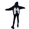 Angel Wings Reflective Glow In Dark Fleece Full Sleeves Pull Over Hoodie For Men & Women. 