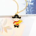 Ancient China Number One Scholar Chang'e Alloy doll Pendant Necklace Cartoon boy and girl Fashion retro Necklace. 