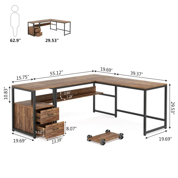 Customised%20L-Shaped%20Desk,%2070%E2%80%B3%20Computer%20Desk%20with%20Bookcase%20and%20Cabinet,%20Customizable%20-%20Image%205