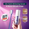 Hismile V34 Teeth Whitening Serum One Nano Brush Free, Color Corrector Purple Teeth Whitening Toothpaste Kit. 