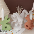 3D Rabbit Candle Holder Silicone Mold DIY Easter Bunny Gypsum Concrete Resin Mold Handmade Supplies Home Crafts Desktop Decor. 