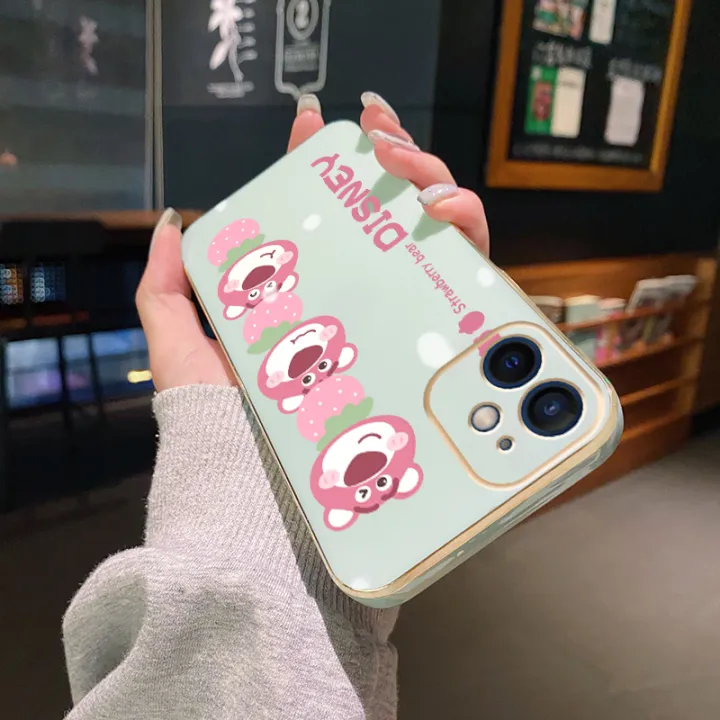 YIWESAN%20Case%20For%20iPhone%20XR%20Case%20Cartoon%20Cute%20Lotso%20Bear%20Side%20New%20Design%20Phone%20Case%20Square%20Edge%20Pattern%20Silicone%20Softcase%20Luxury%20Plating%20Casing%20Full%20Cover%20Camera%20Shockproof%20Protection%20Cases%20-%20Image%205