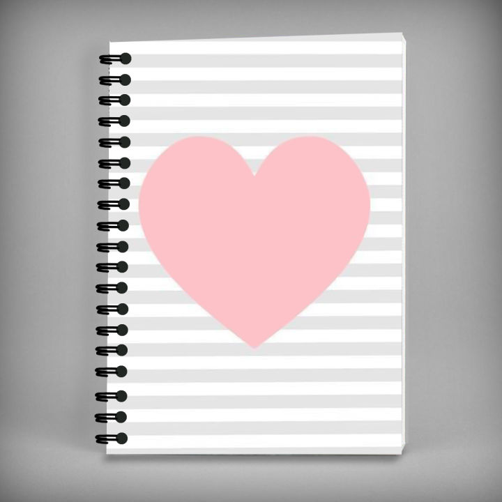 Notebook - Cute Heart Cover for Girls University and College Subjects Printicious CA0019