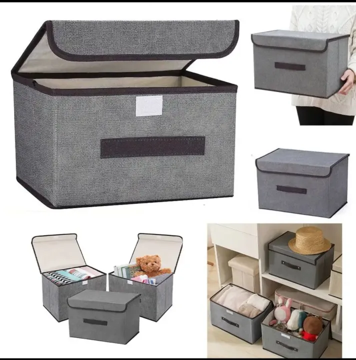 Home%20Fabric%20Folding%20Storage%20Storage%20Box%20With%20Lid%20Dustproof%20Portable%20Box%20Clothing%20Sundries%20Multifunctional%20Storage%20Box%20-%20Image%202