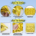 Inflatable Foil Backdrop Balloon Collection, Background Wall Aluminum Foils Balloons Double Row Square Rain Home Decor Curtain For Parties Supplies, Birthday Celebrations, Farewell, Wedding, Photo Booth, Anniversary, Bridal Shower, Baby Shower, Events. 