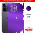 iPhone 14 Pro Max Skin/Wrap 360 Protection Sheet/ Carbon fiber/ Matte/ Transparent/ Lamination Back And Sides Included Camera Skin. 