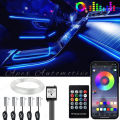 Car LED Interior Atmosphere Lights Universal RGB Ambient Light Optic Fiber APP Music Control Auto Decorative Neon Lamp. 