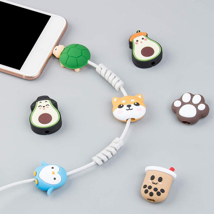 Kawaii Cute Animal Cartoon Cable Protector Bite Winder Organizer