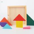 Wooden Tangrams Learning Toys Geometric Shape Puzzles Brain Logical Blocks for Boys Girls. 