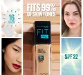 Maybelline New York - NY Fit Me Matte + Poreless Liquid Foundation SPF 22 128 Warm Nude 30ml For Normal to Oily Skin. 