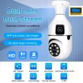 Wifi Dual Lens Dual Screen IP Camera  double Night Vision 360° Indoor Wireless Security Camera. 