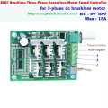Brushless PWM Three-Phase Sensorless BLDC Motor Speed Controller Drive DC 5-36V 15A Potentiometer. 