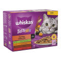 Whiskas 1+ Cat Food TASTY MIX Country Collection in Gravy 12 Sachets Box- (12X85GM). 