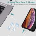 USB-C to Lightning cable for charging and syncing Compatible for Iphone charging cable. 