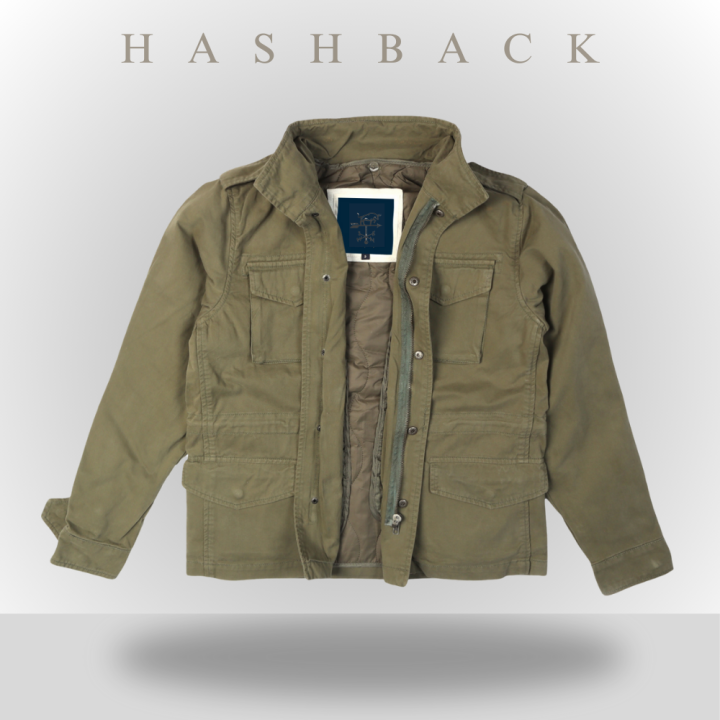 Men's Classic Field Jacket with Removable Quilted Liner & Hood - Vintage Style Outerwear 100% Cotton