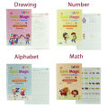 8.5 Inch LCD Writing Tablet with Reusable Magic Book 4Magic Books 1Magic Pen 10Refills 1Grip Sank Montessori Practice Copy Books for kids. 