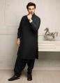 Special 100% Pure Cotton Black Unstitched Suit Men. 