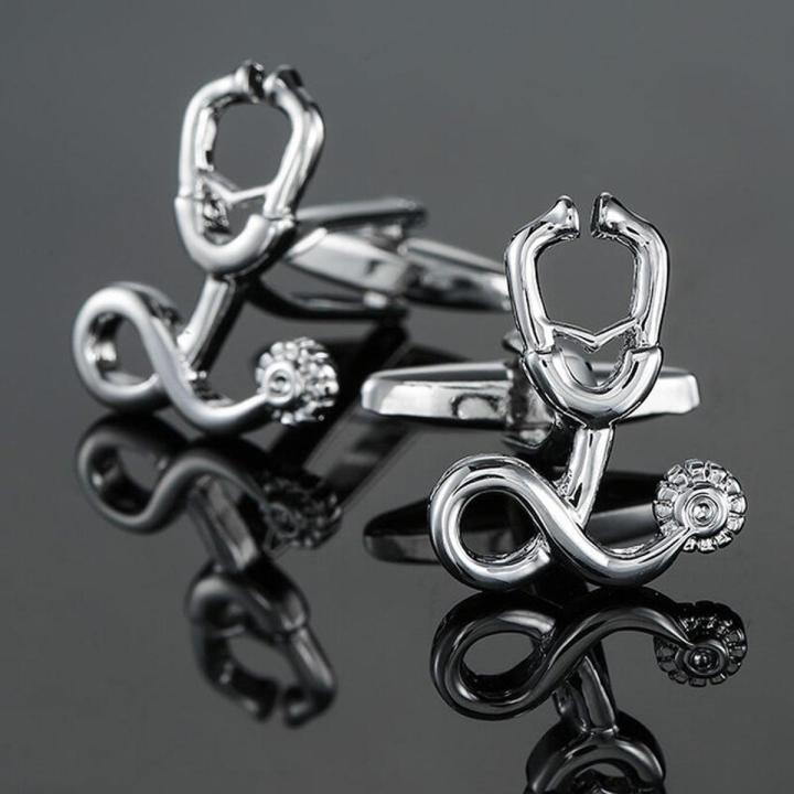 【Hengli jewelry story】Free shipping, new stethoscope cufflinks fashionable men's shirt senior exclusive buttons for s