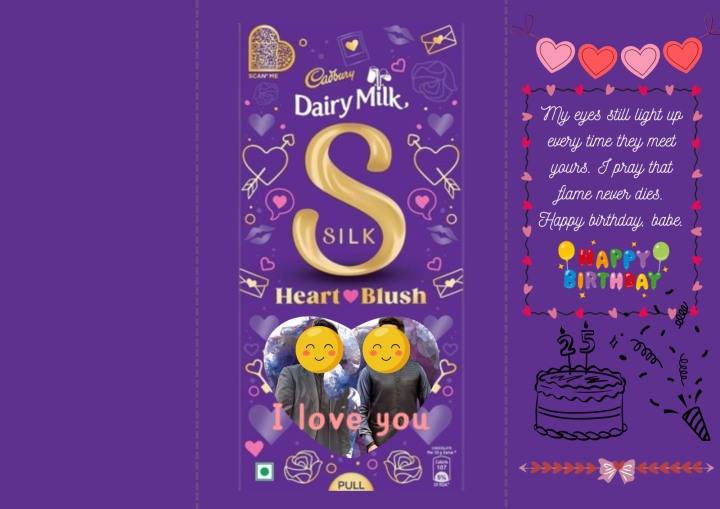 (ONLY WRAPPER )Custom Printed Dairy Milk Silk – Personalized Photo & Message Chocolate Gift | Heart & Blush Edition only wrapper for big dairy milk chocolate custom made
